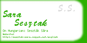 sara sesztak business card