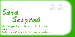 sara sesztak business card